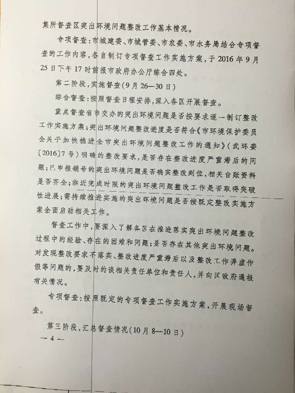 武汉市政府关于开展全市环境问题整改督查工作的通知